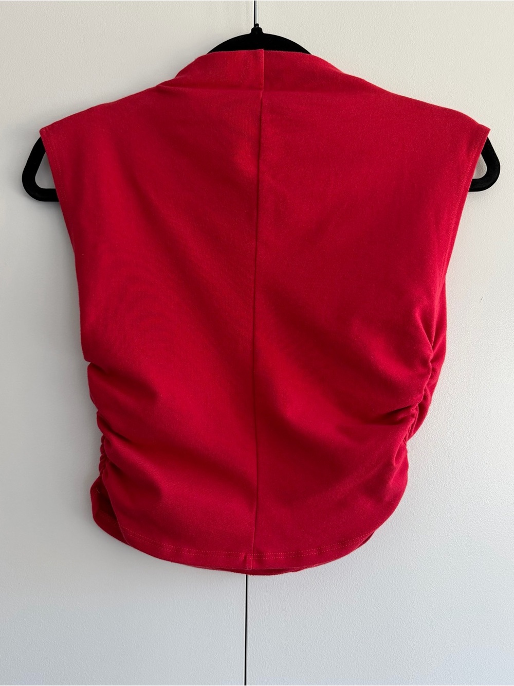 Reformation Lindy Knit Ruched Crop Top in Lipstick Red - Size Small - Picture 7 of 16
